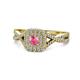 1 - Maisie Prima Pink Tourmaline and Diamond Halo Engagement Ring 