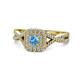 1 - Maisie Prima Blue Topaz and Diamond Halo Engagement Ring 