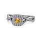 1 - Maisie Prima Citrine and Diamond Halo Engagement Ring 