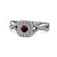 1 - Maisie Prima Red Garnet and Diamond Halo Engagement Ring 