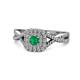 1 - Maisie Prima Emerald and Diamond Halo Engagement Ring 
