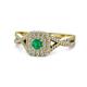 1 - Maisie Prima Emerald and Diamond Halo Engagement Ring 