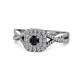 1 - Maisie Prima Black and White Diamond Halo Engagement Ring 