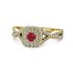 1 - Maisie Prima Ruby and Diamond Halo Engagement Ring 