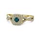 1 - Maisie Prima London Blue Topaz and Diamond Halo Engagement Ring 