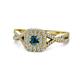 1 - Maisie Prima Blue and White Diamond Halo Engagement Ring 