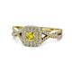 1 - Maisie Prima Yellow and White Diamond Halo Engagement Ring 