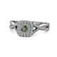 1 - Maisie Prima Diamond and Lab Created Alexandrite Halo Engagement Ring 