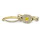 1 - Maisie Prima Yellow Sapphire and Diamond Halo Bridal Set Ring 