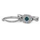 1 - Maisie Prima London Blue Topaz and Diamond Halo Bridal Set Ring 