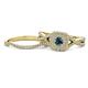 1 - Maisie Prima Blue and White Diamond Halo Bridal Set Ring 