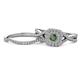 1 - Maisie Prima Diamond and Lab Created Alexandrite Halo Bridal Set Ring 