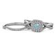 1 - Maisie Prima Aquamarine and Diamond Halo Bridal Set Ring 
