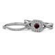 1 - Maisie Prima Red Garnet and Diamond Halo Bridal Set Ring 