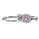 1 - Maisie Prima Pink Sapphire and Diamond Halo Bridal Set Ring 