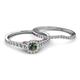 4 - Florence Prima Diamond and Lab Created Alexandrite Halo Bridal Set Ring 