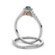 5 - Florence Prima Diamond and Lab Created Alexandrite Halo Bridal Set Ring 