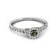 2 - Florence Prima Diamond and Lab Created Alexandrite Halo Engagement Ring 