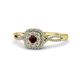 1 - Yesenia Prima Red Garnet and Diamond Halo Engagement Ring 