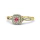 1 - Yesenia Prima Rhodolite Garnet and Diamond Halo Engagement Ring 