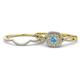 1 - Yesenia Prima Blue Topaz and Diamond Halo Bridal Set Ring 