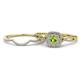 1 - Yesenia Prima Peridot and Diamond Halo Bridal Set Ring 