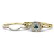 1 - Yesenia Prima Blue and White Diamond Halo Bridal Set Ring 