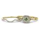 1 - Yesenia Prima Diamond and Lab Created Alexandrite Halo Bridal Set Ring 