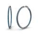 1 - Carisa 1.80 ctw (1.80 mm) Inside Outside Round Blue Topaz Eternity Hoop Earrings 