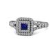 1 - Zinnia Prima Blue Sapphire and Diamond Double Halo Engagement Ring 