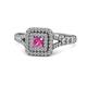 1 - Zinnia Prima Pink Sapphire and Diamond Double Halo Engagement Ring 