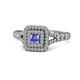 1 - Zinnia Prima Tanzanite and Diamond Double Halo Engagement Ring 