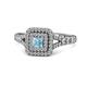 1 - Zinnia Prima Aquamarine and Diamond Double Halo Engagement Ring 