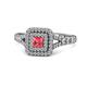 1 - Zinnia Prima Pink Tourmaline and Diamond Double Halo Engagement Ring 