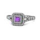 1 - Zinnia Prima Amethyst and Diamond Double Halo Engagement Ring 