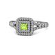 1 - Zinnia Prima Peridot and Diamond Double Halo Engagement Ring 