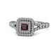 1 - Zinnia Prima Red Garnet and Diamond Double Halo Engagement Ring 