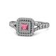 1 - Zinnia Prima Rhodolite Garnet and Diamond Double Halo Engagement Ring 