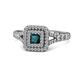 1 - Zinnia Prima London Blue Topaz and Diamond Double Halo Engagement Ring 