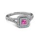 2 - Zinnia Prima Pink Sapphire and Diamond Double Halo Engagement Ring 