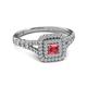 2 - Zinnia Prima Pink Tourmaline and Diamond Double Halo Engagement Ring 