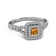 2 - Zinnia Prima Citrine and Diamond Double Halo Engagement Ring 