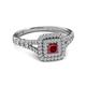 2 - Zinnia Prima Ruby and Diamond Double Halo Engagement Ring 
