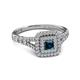 2 - Zinnia Prima Blue and White Diamond Double Halo Engagement Ring 