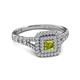 2 - Zinnia Prima Yellow and White Diamond Double Halo Engagement Ring 