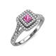 3 - Zinnia Prima Pink Sapphire and Diamond Double Halo Engagement Ring 