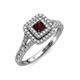 3 - Zinnia Prima Red Garnet and Diamond Double Halo Engagement Ring 