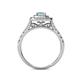 4 - Zinnia Prima Aquamarine and Diamond Double Halo Engagement Ring 