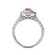 4 - Zinnia Prima Pink Tourmaline and Diamond Double Halo Engagement Ring 