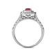 4 - Zinnia Prima Rhodolite Garnet and Diamond Double Halo Engagement Ring 